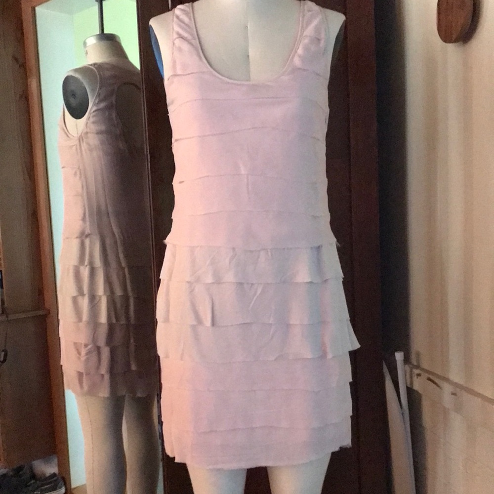 LISA MAREE Silk Mini Dress. Heart Cut Out. Nude/Blush. XS. NWOT